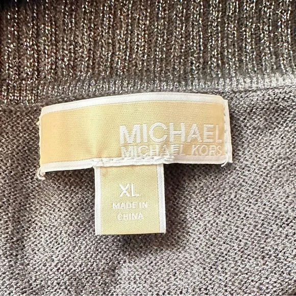 MICHAEL Michael Kors Metalic Black & Silver Cowl Neck Women’s Sweater Size XL - Picture 4 of 12